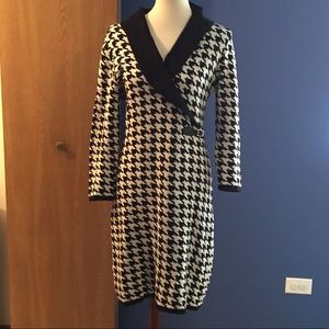 Calvin Klein houndstooth sweater dress